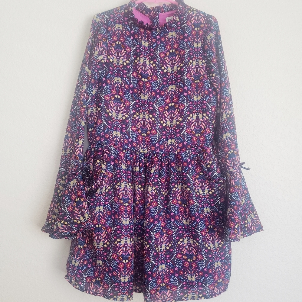 Artisan NY floral long sleeve little girl dress